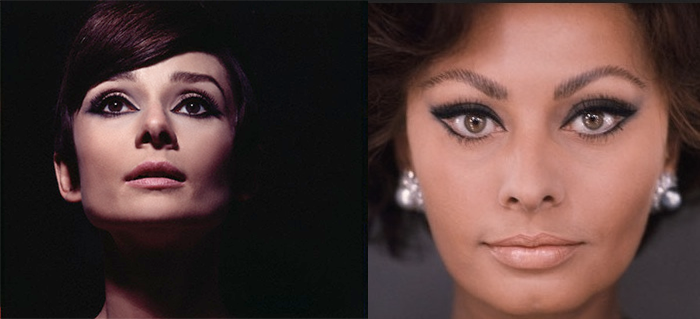 Trucco anni '60 di Audrey Hepburn e Sofia Loren 
