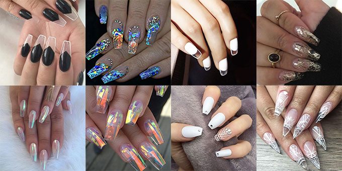 Unghie trasparenti o glass nails ideas.